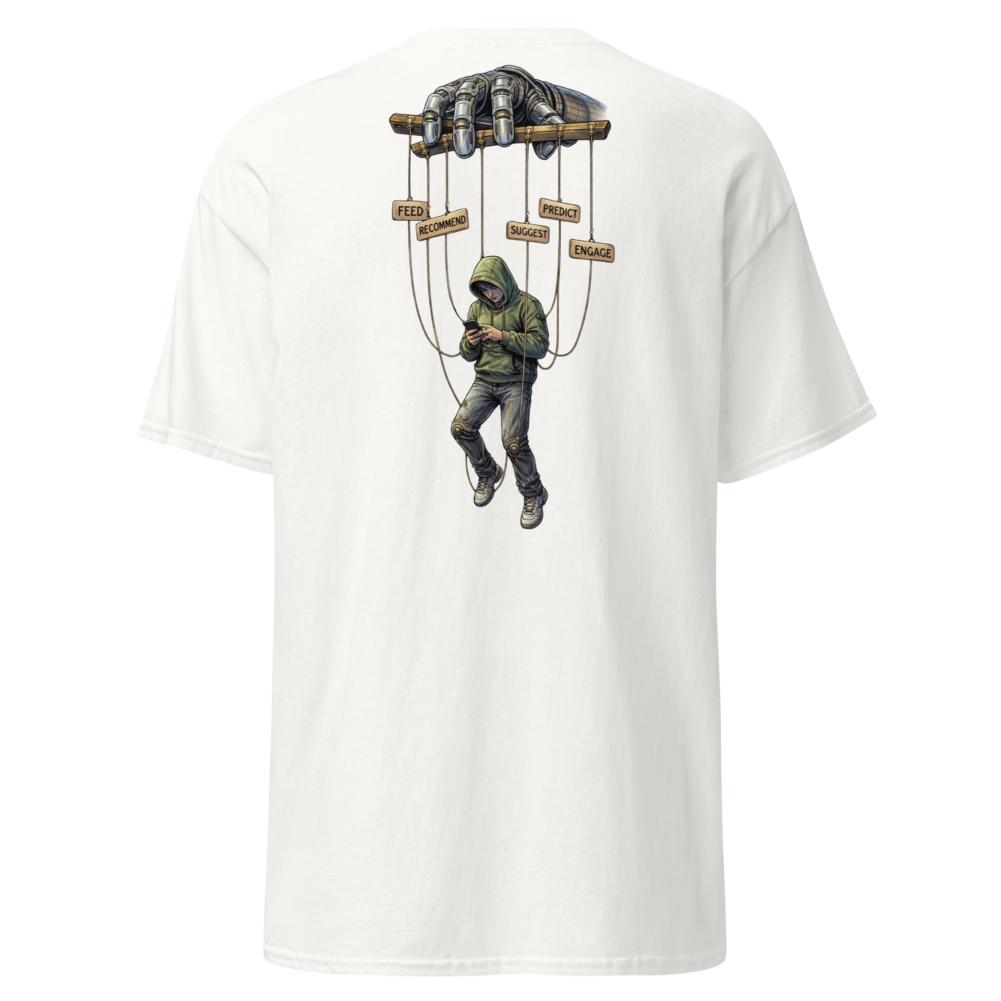 "Algorithm Puppeteer" Cyberpunk T-Shirt | Dystopian AI & Tech Streetwear - Incognito Supply - T - SHIRT