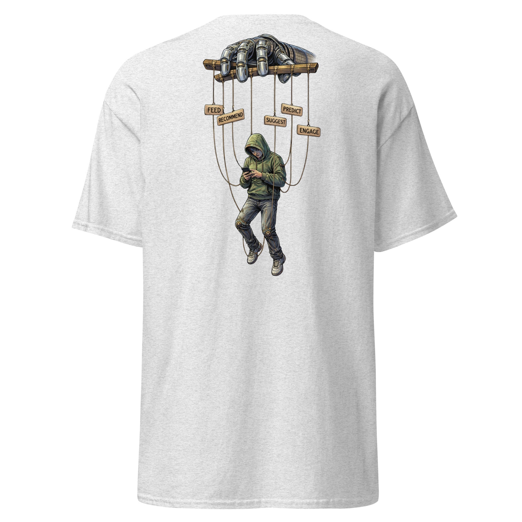 "Algorithm Puppeteer" Cyberpunk T-Shirt | Dystopian AI & Tech Streetwear - Incognito Supply - T - SHIRT