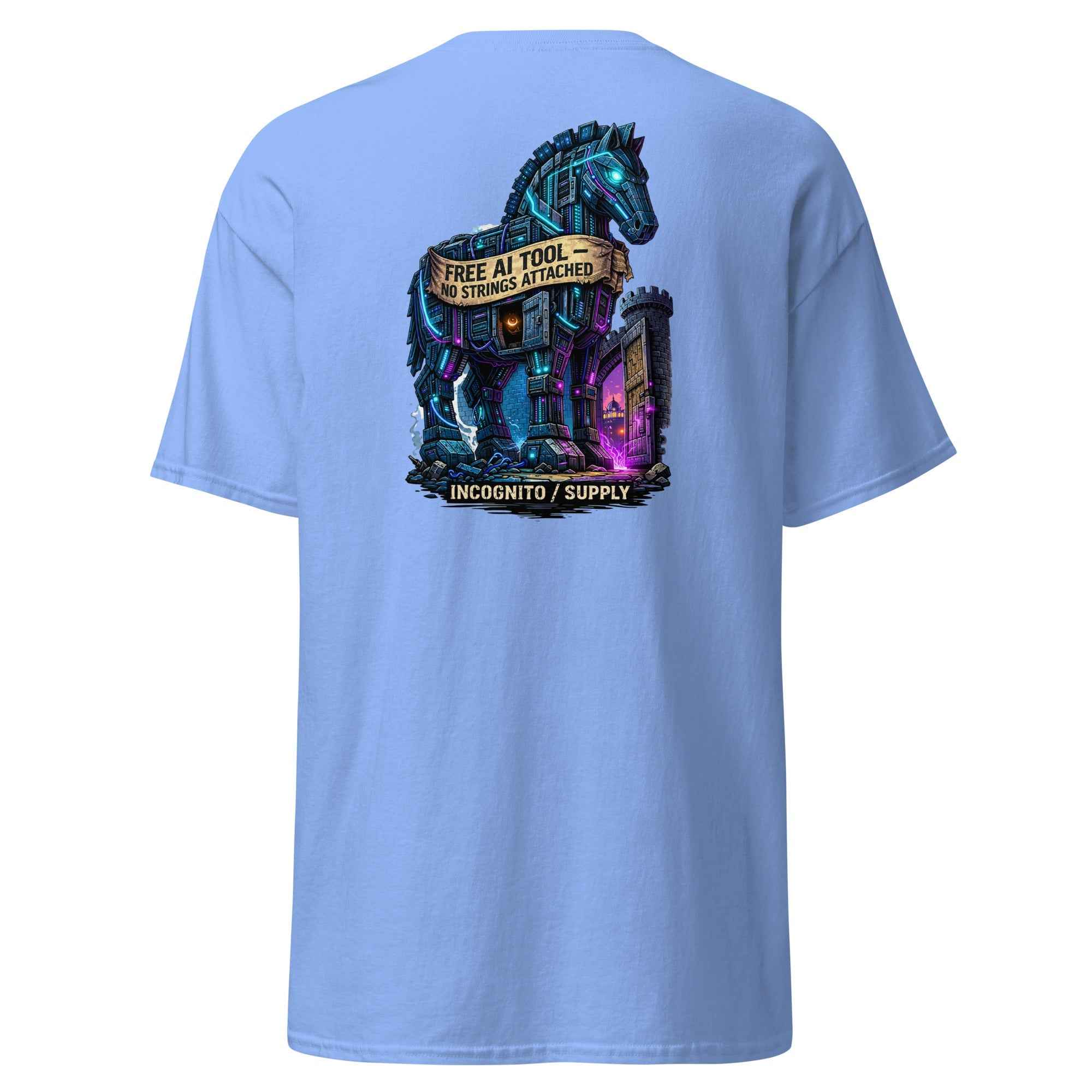 Cyberpunk Trojan Horse "Free AI Tool" Graphic Tee