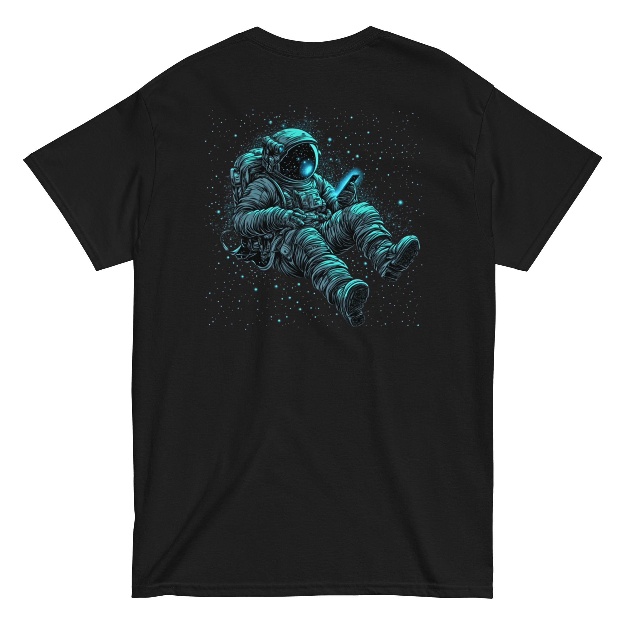 GALAXY EXPLORER T - SHIRT: Tech - Wear Astronaut with Glowing Smartphone Tee - Incognito Supply - T - SHIRT