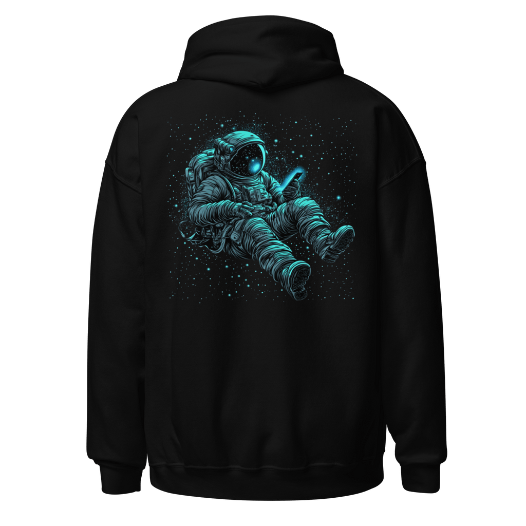 "Scrolling the Void" Astronaut Hoodie | Digital Escapism & Space Streetwear Pullover - Incognito Supply - T - SHIRT