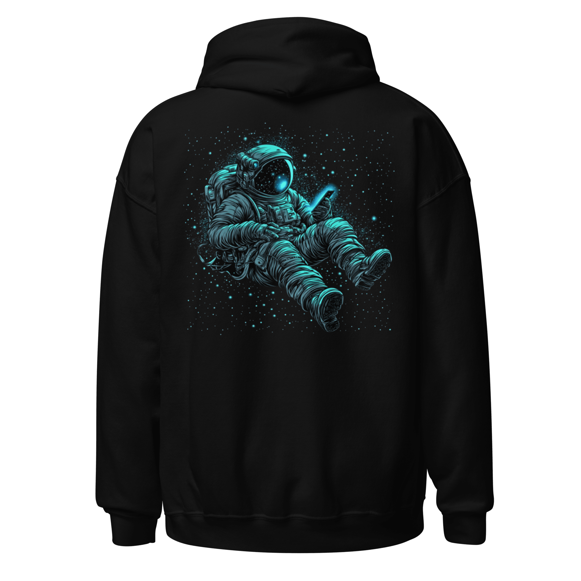 "Scrolling the Void" Astronaut Hoodie | Digital Escapism & Space Streetwear Pullover - Incognito Supply - T - SHIRT